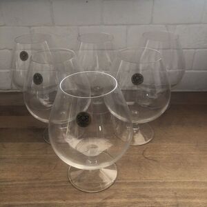 6 RCR BRAND ITALIAN CRYSTAL TASTING COGNAC BRANDY GLASSES